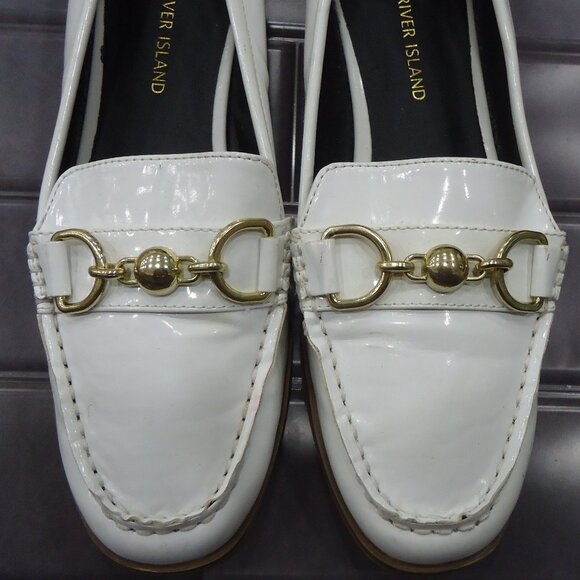 SIZE 8 /41. River Island patent pu leather loafer shoes. main image 11